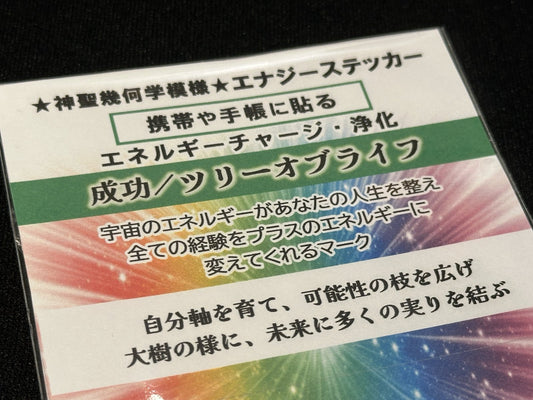 ＜成功＞ ツリーオブライフ エナジーステッカー2枚セット（中小）