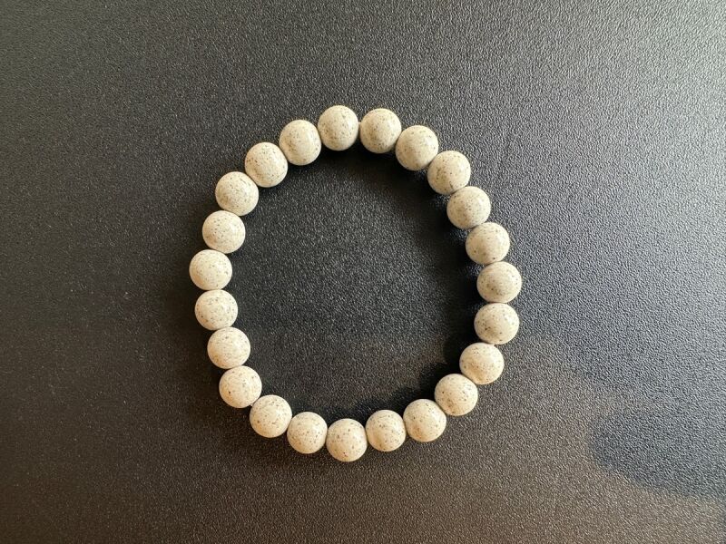 【万病を癒すとされる薬石】北投石ブレスレット 8mm珠 内径16cm（鑑定カード付）