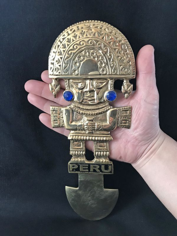 BIG!大強運と大金運に恵まれるパワーが秘められた　ペルーの聖なる黄金の大きなナイフ★トゥミ　B